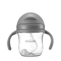 Mininor εκπαιδευτικό ποτηράκι με καλαμάκι - Grey 0902-14241 - MININOR